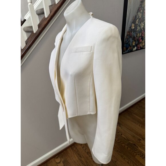 AKRIS Amie Short Wool Double-Face Jacket Blazer Vanilla White Size 4 $3,490 - Picture 4 of 5